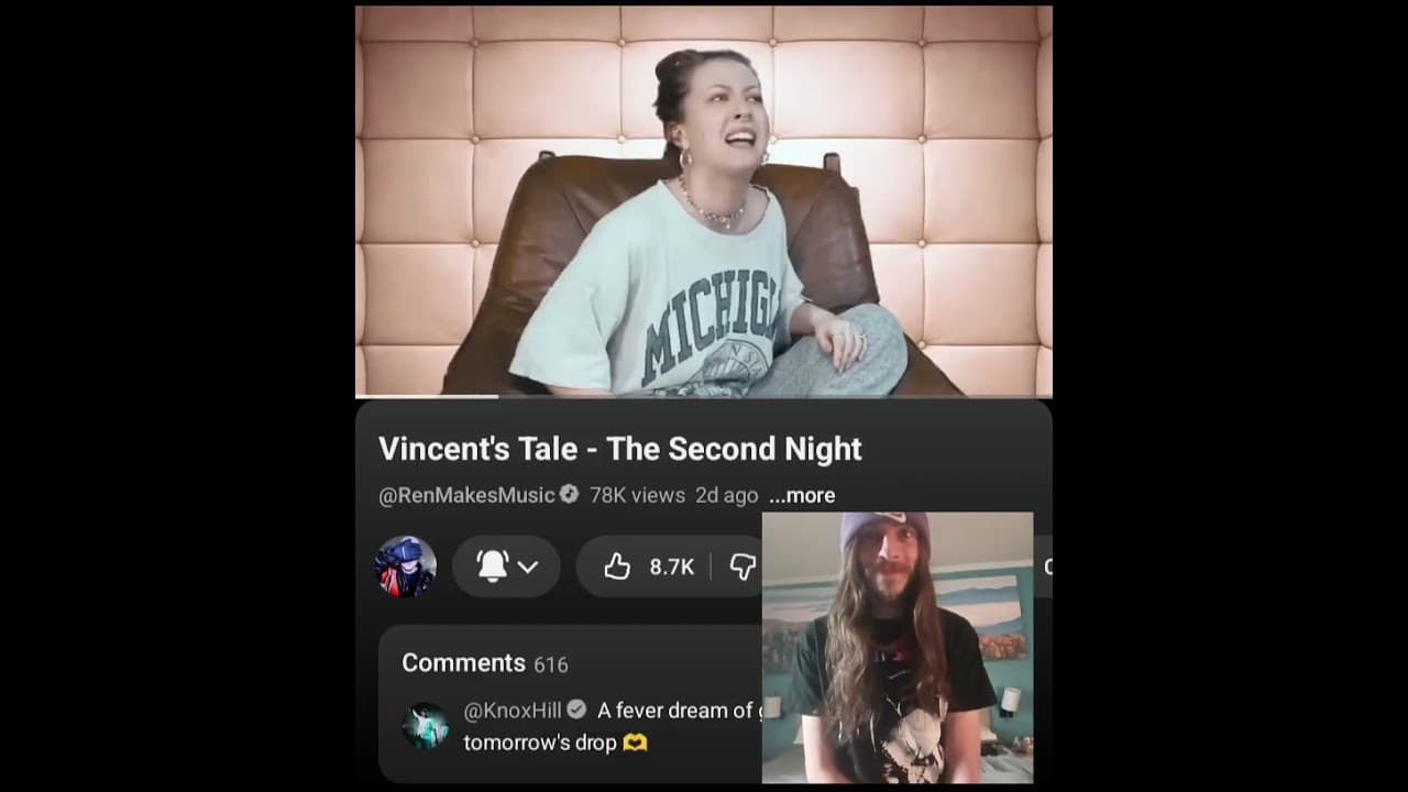 REN- VINCENT'S TALE- THE SECOND NIGHT  I AM REALLY IMPRESSED WITH THESE 💜🖤 INDEPENDENT ARTIST REACTS
