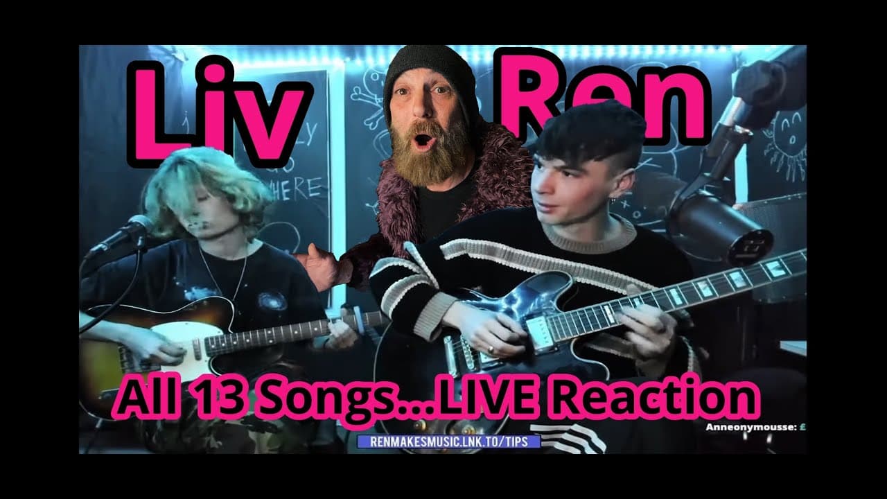 REN & LIV SANGSTER 13 Song Twitch Stream (Request) PRO GUITARIST REACTS