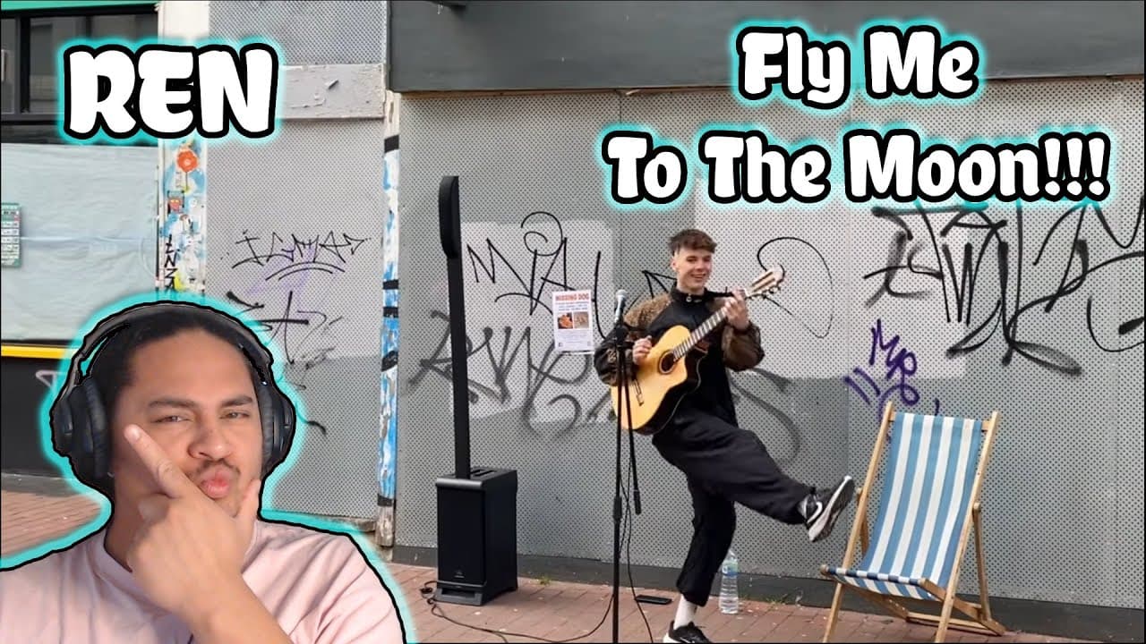 Ren - Fly Me To The Moon (Busking) REACTION!!!