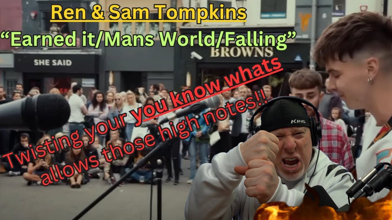 Reaction to Ren & Sam Tompkins {Earned it Mans World Falling} What Range these two have!!